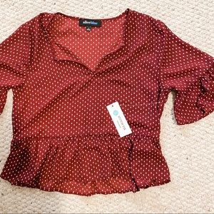 Peplum blouse - red